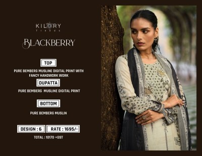 Kilory Trendz present Blackberry handwork with printed unstitched dress material catalogue salwar kameez catalogs