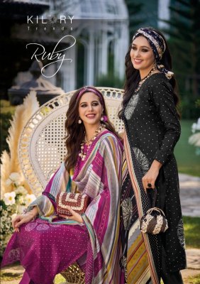 Kilory Trendz present Ruby pure jam cotton with fancy work unstitched dress material catalogue at low rate  Kilory trendz