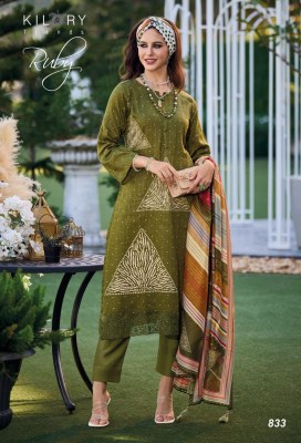 Kilory Trendz present Ruby pure jam cotton with fancy work unstitched dress material catalogue at low rate  salwar kameez catalogs