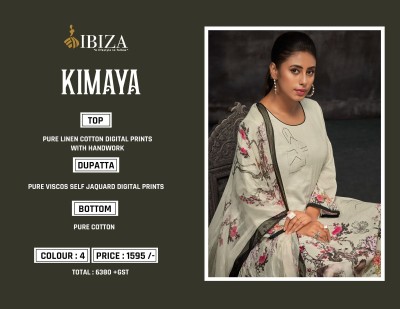 Kimaya by IBIZA pure linen digital printed unstitched suit catalogue salwar kameez catalogs