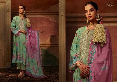 Kimora Heer Zulfa 159 Design No 9151 To 9157 Pure Muslin Suits With Embroidery Dupatta Collection salwar kameez catalogs