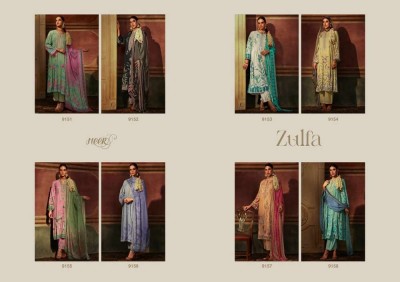 Kimora Heer Zulfa 159 Design No 9151 To 9157 Pure Muslin Suits With Embroidery Dupatta Collection salwar kameez catalogs