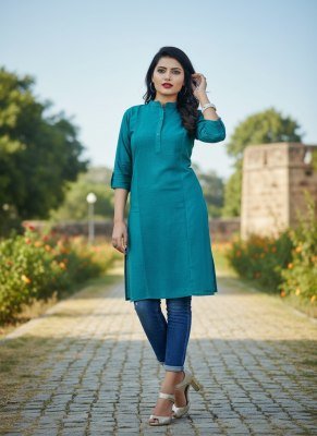 Kinti City Girl Cotton Slub ethnic wear breathable premium cotton fabric comfort Wholesale kurtis catalogs