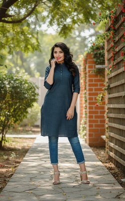 Kinti City Girl Cotton Slub ethnic wear breathable premium cotton fabric comfort Wholesale kurtis catalogs