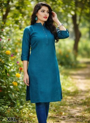 Kinti City Girl Cotton Slub ethnic wear breathable premium cotton fabric comfort Wholesale kurtis catalogs