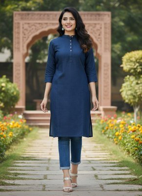 Kinti City Girl Cotton Slub ethnic wear breathable premium cotton fabric comfort Wholesale kurtis catalogs