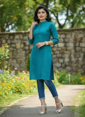 Kinti City Girl Cotton Slub ethnic wear breathable premium cotton fabric comfort Wholesale kurtis catalogs