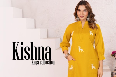 Kishna by Kaya Super quality Best designed Cotton Flex Kurti with bottom at affordable rate  kurtis catalogs