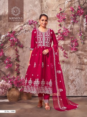 Kitkat vol 1 by Krishna trendz Roman Silk Flair Readymade Anarkali Suit catalogue fancy Anarkali suit catalogs