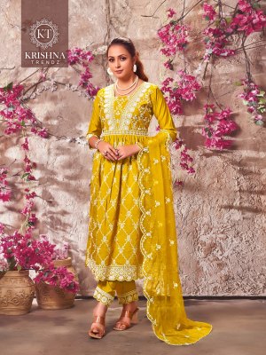 Kitkat vol 1 by Krishna trendz Roman Silk Flair Readymade Anarkali Suit catalogue fancy Anarkali suit catalogs