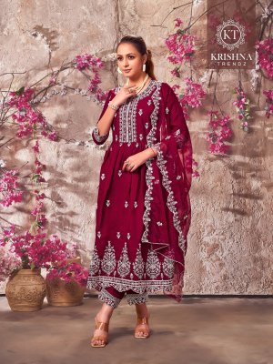 Kitkat vol 1 by Krishna trendz Roman Silk Flair Readymade Anarkali Suit catalogue fancy Anarkali suit catalogs