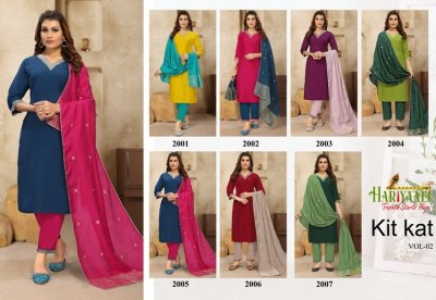 Kitkat vol 2 by Hariyaali coding work fancy kurti pnt and dupatta catalogue at low rate readymade suit catalogs