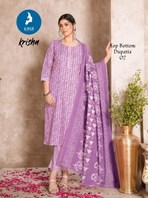 Krisha by Kaya Cotton Printed Straight Cut Readymade suit collection at low price  readymade suit catalogs