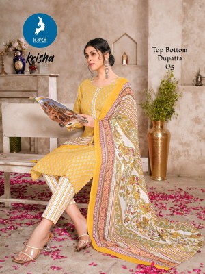 Krisha by Kaya Cotton Printed Straight Cut Readymade suit collection at low price  readymade suit catalogs