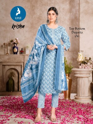 Krisha by Kaya Cotton Printed Straight Cut Readymade suit collection at low price  readymade suit catalogs