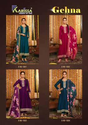 Krissa by Gehna Premium Vichitra Silk with Kasab work fancy Anarkali suit catalogue readymade suit catalogs