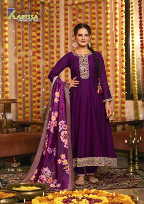 Krissa by Gehna Premium Vichitra Silk with Kasab work fancy Anarkali suit catalogue readymade suit catalogs