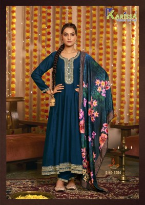 Krissa by Gehna Premium Vichitra Silk with Kasab work fancy Anarkali suit catalogue readymade suit catalogs