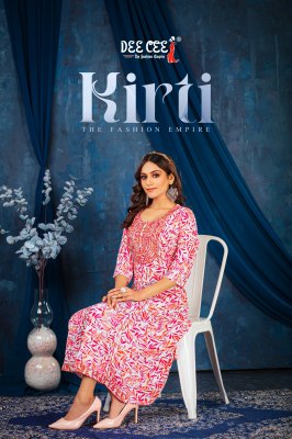 Kriti by Deecee reyon foil printed fancy flared kurti catalogue at affordable rate wholesale catalogs