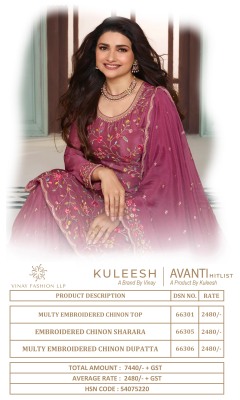 Kuleesh by Avanti hitlist multi thread embroidered pakisatani suit catalogue at low rate pakistani suit catalogs