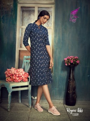 Kunj by ikki vol 11 original reyon ikkat kurti catalog at wholesale price  kurtis catalogs