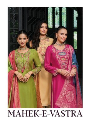 LILY And LALI Mahek e Vastra Designer Embroidered Viscose Suit with Lace Pant And Jacquard Dupatta Wholesale kurtis catalogs