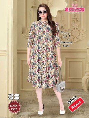 La Fairy present fancy Umbrella style fancy reyon kurti catalogue at low rate La Fairy