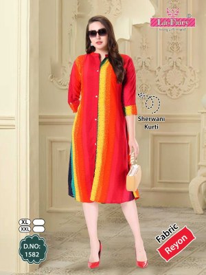 La Fairy present fancy Umbrella style fancy reyon kurti catalogue at low rate kurtis catalogs