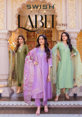 Label by Swish Pure Tissue Fabric With Handwork Designer Kurti Pant and Dupatta catalogue at affordable rate wholesale catalogs