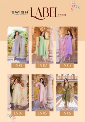 Label by Swish Pure Tissue Fabric With Handwork Designer Kurti Pant and Dupatta catalogue at affordable rate readymade suit catalogs