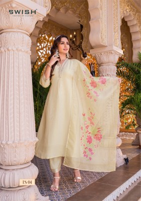 Label by Swish Pure Tissue Fabric With Handwork Designer Kurti Pant and Dupatta catalogue at affordable rate readymade suit catalogs