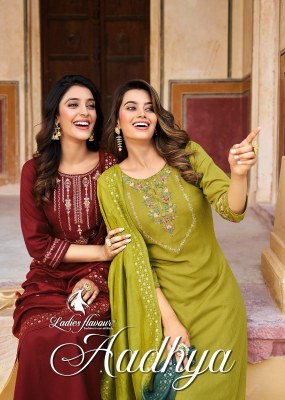 Ladies flavour by Aadhya heavy chinon with embroidered readymade suit catalogue at wholesale price Ladies Flavour