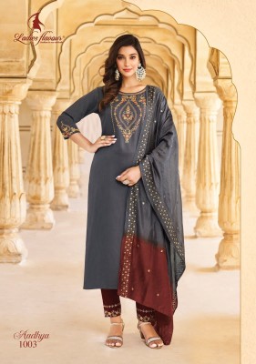 Ladies flavour by Aadhya heavy chinon with embroidered readymade suit catalogue at wholesale price readymade suit catalogs