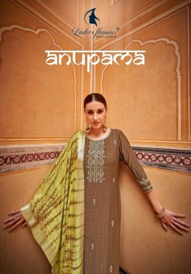 Ladies flavour by Anupama heavy reyon embroidered readymade suit catlogue at affordable rate Ladies Flavour