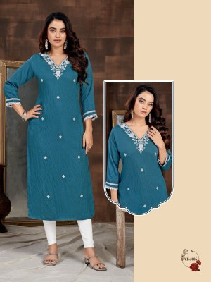 Ladies flavour by D No 3005 to 3010 present embroidered kurti catalogue  kurtis catalogs