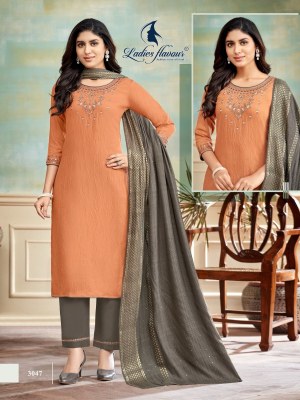 Ladies flavour by D No 3043 to 3048 heavy embroidered fancy readymade suit catalogue at affordable rate readymade suit catalogs