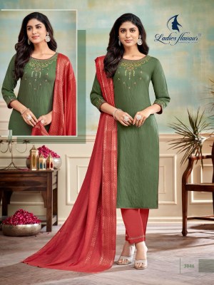 Ladies flavour by D No 3043 to 3048 heavy embroidered fancy readymade suit catalogue at affordable rate readymade suit catalogs