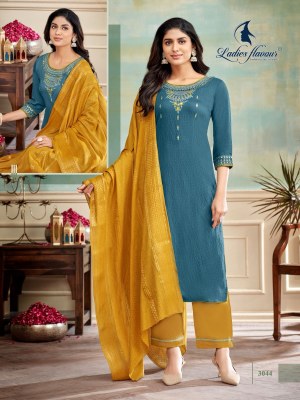 Ladies flavour by D No 3043 to 3048 heavy embroidered fancy readymade suit catalogue at affordable rate readymade suit catalogs