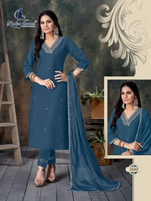 Ladies flavour by DNO 3039 to 3042 roman with heavy embroidered readymade suit catalogue at low rate readymade suit catalogs