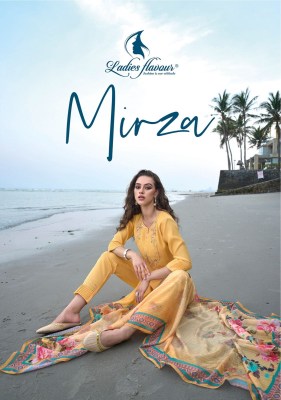 Ladies flavour by mirza pure chanderi modal with heavy embroidery and khatli work kurti pant and dupatta catalog at wholesale price Ladies Flavour