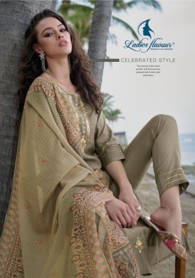 Ladies flavour by mirza pure chanderi modal with heavy embroidery and khatli work kurti pant and dupatta catalog at wholesale price readymade suit catalogs