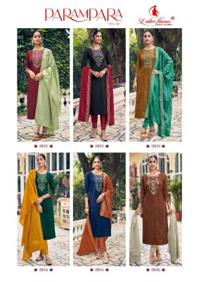 Ladies flavour by parampara 2 heavy chinon with embroidered readymade suit catalogue at wholesale price readymade suit catalogs