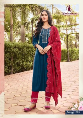 Ladies flavour by surbhi vol 2 heavy embroidery rayon kurti pant with dupatta at wholesale rate kurtis catalogs