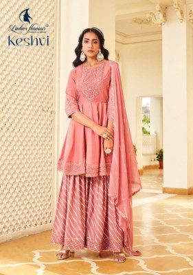 Ladies flavour lunch by keshvi Premium Festival leheriya Collection readymade sharara suit catalog at wholesale price pakistani suit catalogs