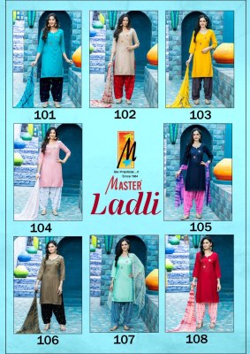 Ladle by Master Reyon embroidered work readymade patiyala with suit and dupatta catalogue at low price readymade suit catalogs