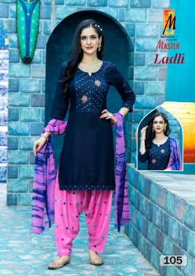 Ladle by Master Reyon embroidered work readymade patiyala with suit and dupatta catalogue at low price readymade suit catalogs