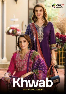 Lady Leela Khwab Designer Kurti Set Viscose Silk Embroidery with Farshi Pants And Chinon Dupatta Wholesale Product wholesale catalogs