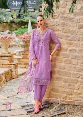 Lady Leela Varnika 2 Designer Embroidery Organza Top with Pure Viscose Silk Pant And Organza Digital Print Dupatta Wholesale kurtis catalogs