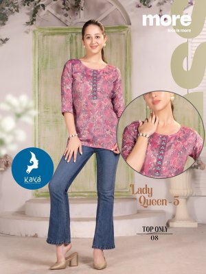 Lady Queen 5 by Kaya Capsual printed Fancy short top catalogue at affordable rate western wear catalogs