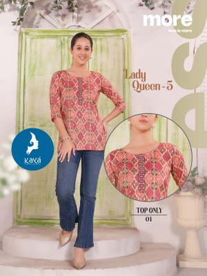 Lady Queen 5 by Kaya Capsual printed Fancy short top catalogue at affordable rate western wear catalogs